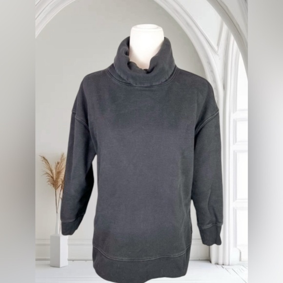Athleta Sweatshirt Women's Small Mock Funnel Neck Black Pull Over Workout Casual - Picture 1 of 9